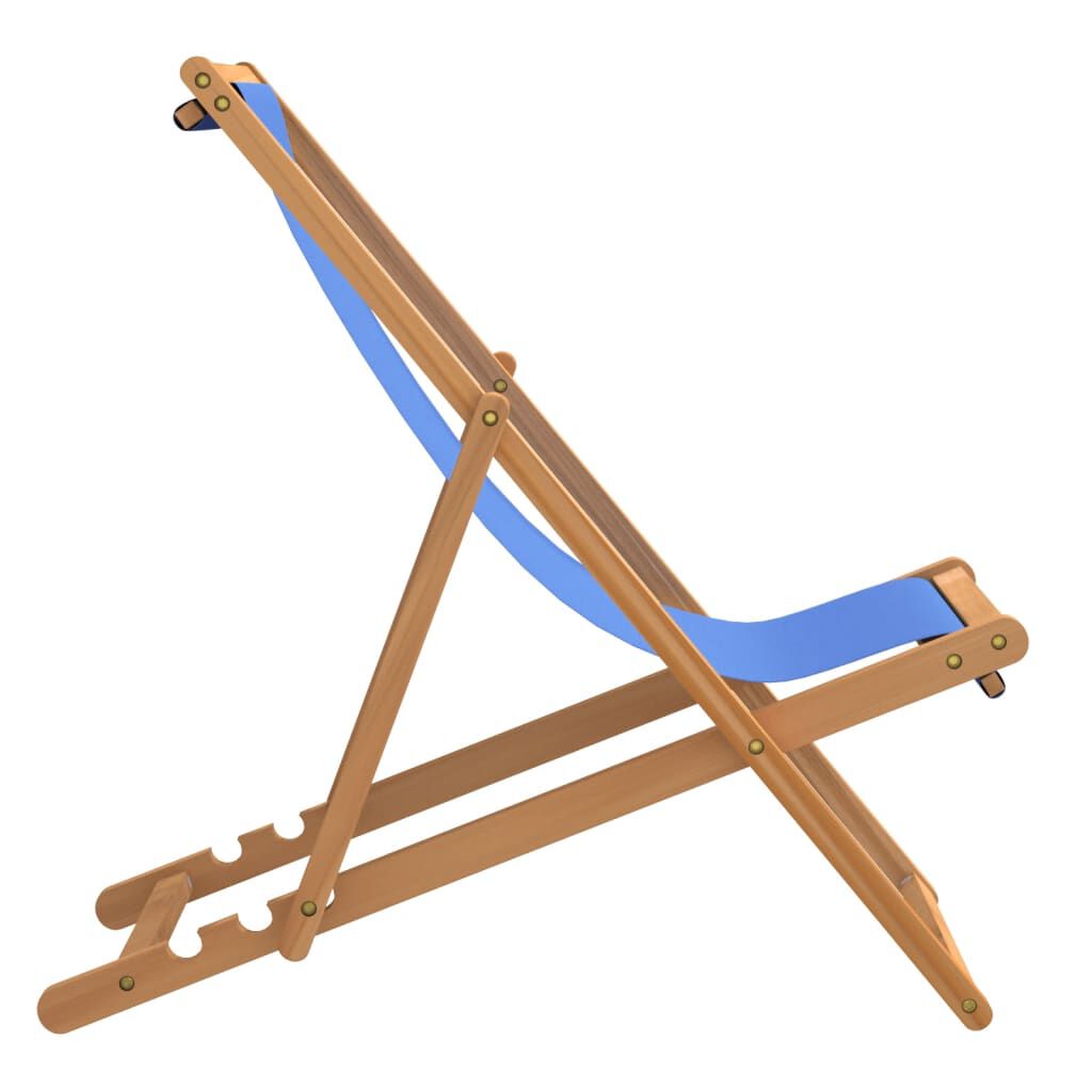 vidaXL Ξαπλώστρα Μπλε 56 x 105 x 96 εκ. από Ξύλο Teak