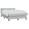 vidaXL Κρεβάτι Boxspring με Στρώμα Ανοιχτό Γκρι 160x210 εκ. Βελούδινο