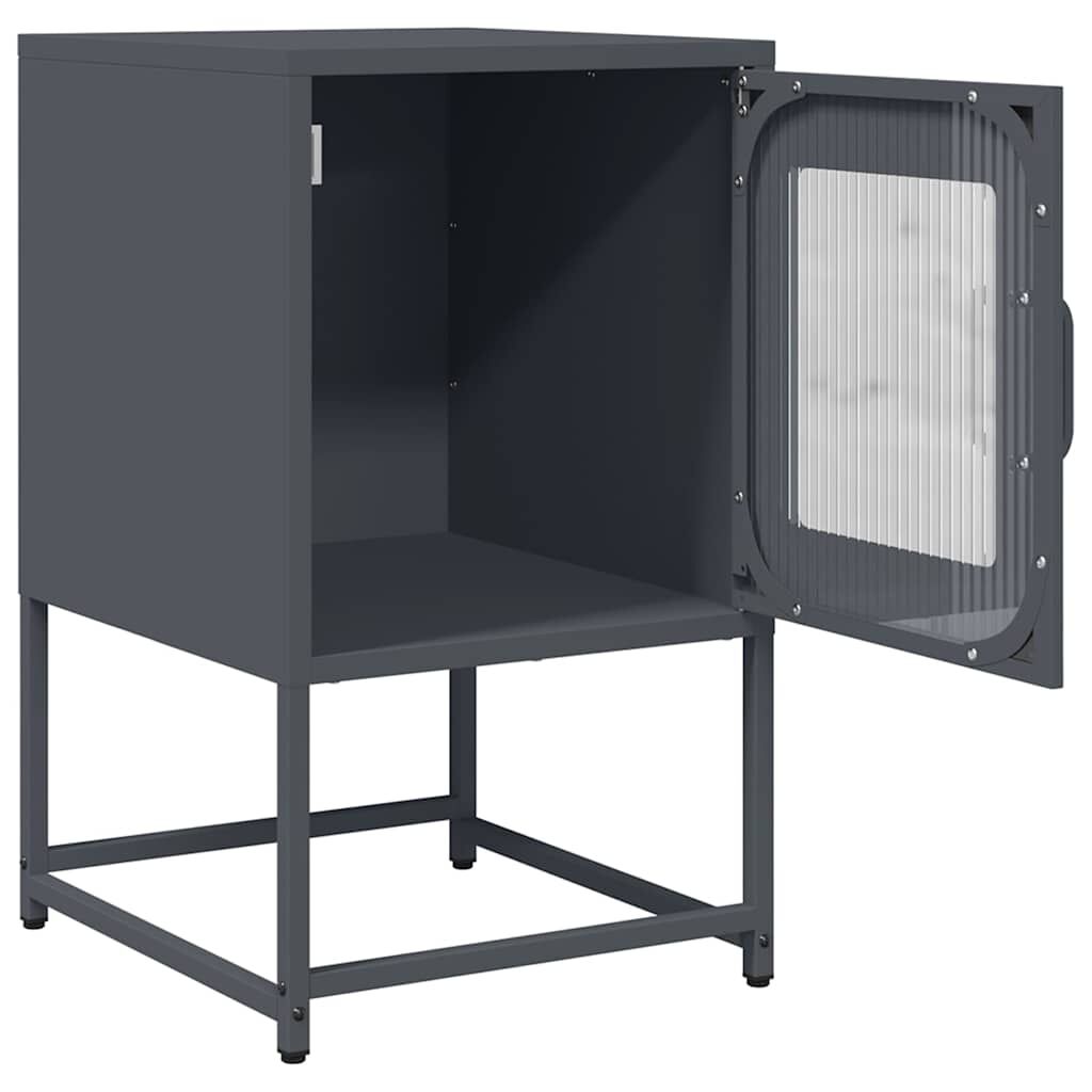 vidaXL Κομοδίνο Ανθρακί 36x39x60,5 cm από χάλυβα ψυχρής έλασης