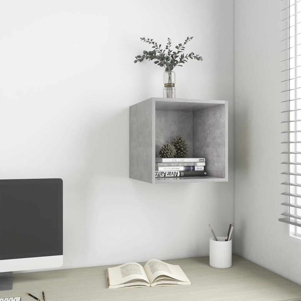 vidaXL Ντουλάπι Τοίχου Γκρι Σκυροδέματος 37x37x37 εκ. από Επεξ. Ξύλο