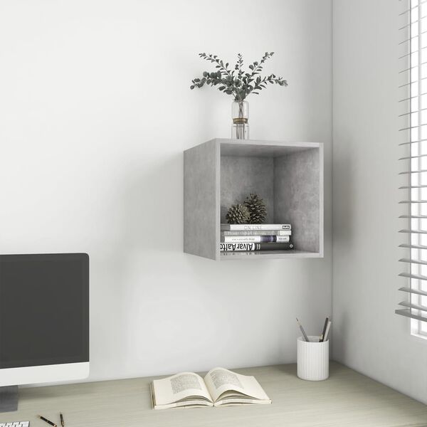 vidaXL Ντουλάπι Τοίχου Γκρι Σκυροδέματος 37x37x37 εκ. από Επεξ. Ξύλο