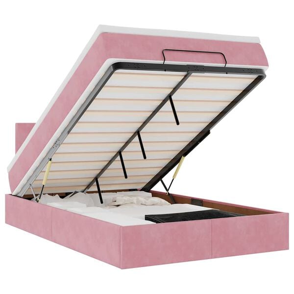 vidaXL &Omicron;&theta;&omega;&mu;&alpha;&nu;&iota;&kappa;ό &kappa;&rho;&epsilon;&beta;ά&tau;&iota; &mu;&epsilon; &sigma;&tau;&rho;ώ&mu;&alpha; &rho;&omicron;&zeta; 120x200cm Velvet