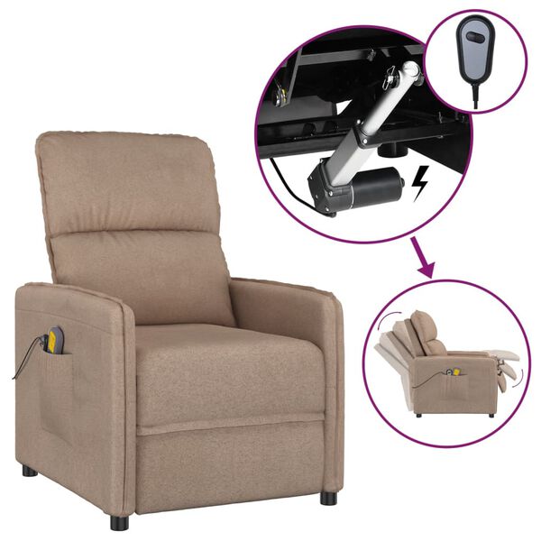 vidaXL &Pi;&omicron;&lambda;&upsilon;&theta;&rho;ό&nu;&alpha; &Mu;&alpha;&sigma;ά&zeta; &Eta;&lambda;&epsilon;&kappa;&tau;&rho;&iota;&kappa;ή Taupe &alpha;&pi;ό Ύ&phi;&alpha;&sigma;&mu;&alpha; &Mu;&iota;&kappa;&rho;&omicron;ϊ&nu;ώ&nu;