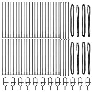 vidaXL Στύλος Περιφράξεων Άλλο 52 pcs Γκρι Μέγεθος: 3,2 x 3,2 x 50 εκ.