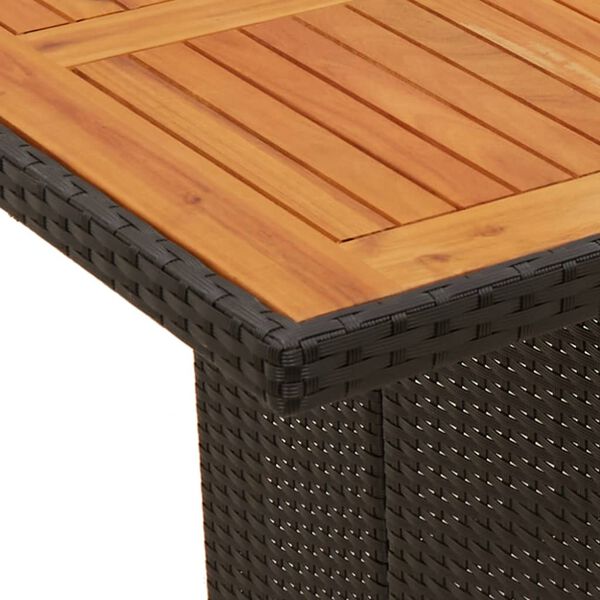 vidaXL Τραπέζι Κήπου Επιφάνεια Ακακίας Μαύρο 240x90x75 εκ Συνθ Ρατάν