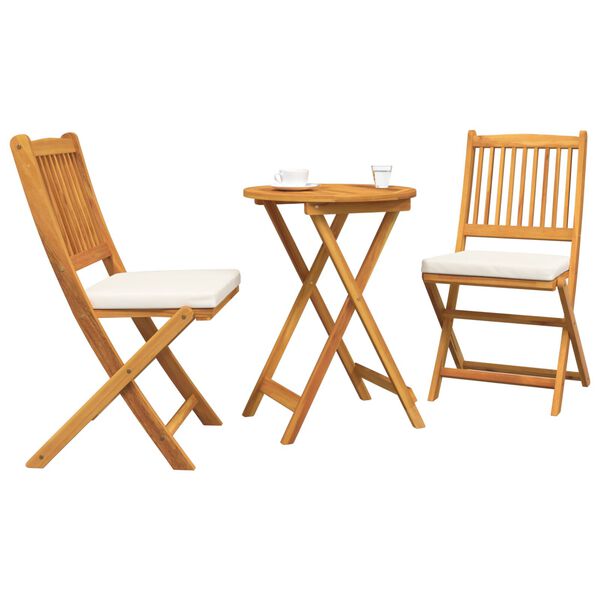 vidaXL Σετ Μπιστρό Κήπου 3 pcs Καφέ Μασίφ ξύλο ακακίας