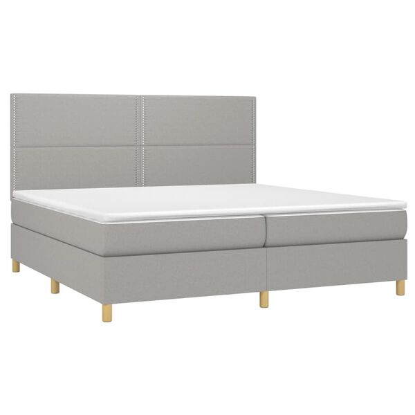 vidaXL &Kappa;&rho;&epsilon;&beta;ά&tau;&iota; Boxspring &mu;&epsilon; &Sigma;&tau;&rho;ώ&mu;&alpha; & LED &Alpha;&nu;.&Gamma;&kappa;&rho;&iota; 200x200&epsilon;&kappa;. &Upsilon;&phi;&alpha;&sigma;&mu;ά&tau;&iota;&nu;&omicron;