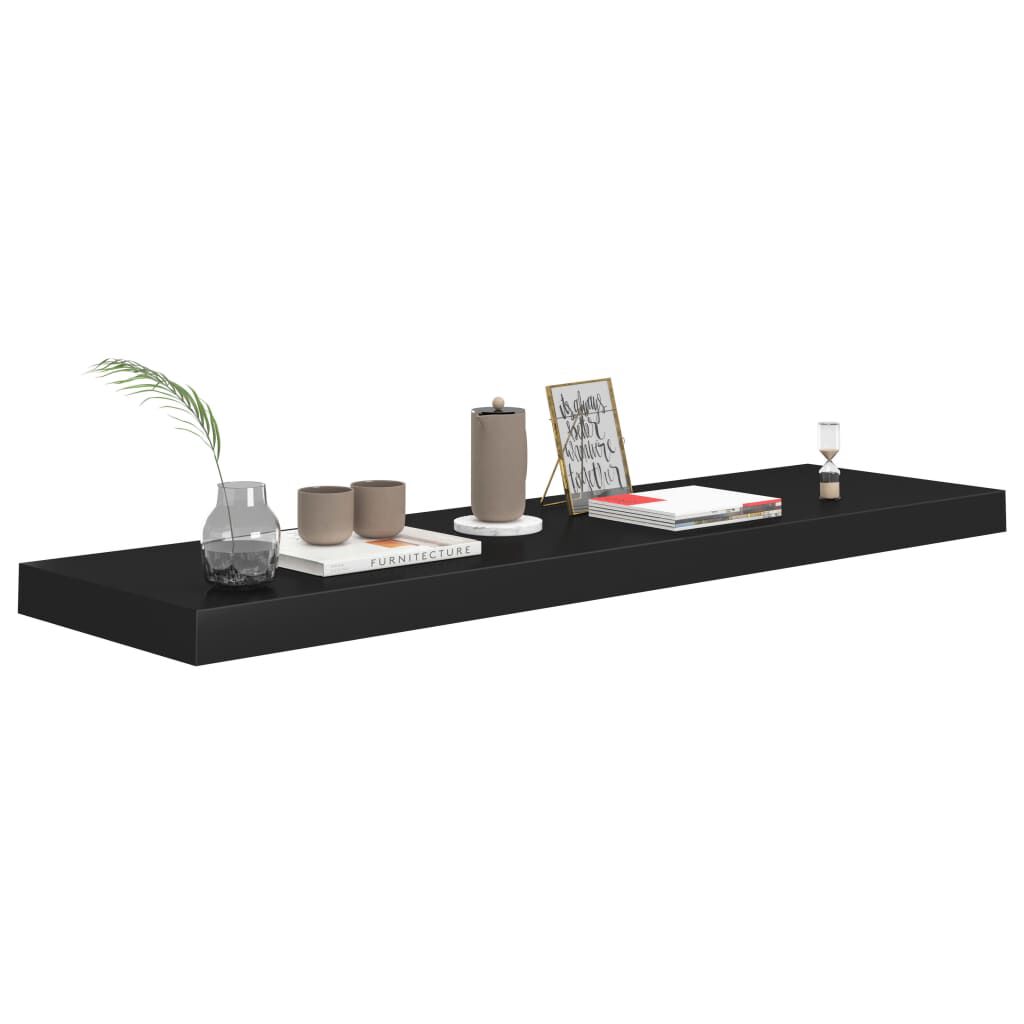 vidaXL Ράφια Τοίχου 2 τεμ. Μαύρα 90x23,5x3,8 εκ. MDF