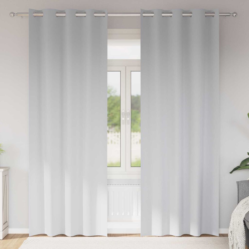 vidaXL Κουρτίνες 2 pcs Ανοιχτό Γκρι 245 x 140 εκ. Πολυεστέρας