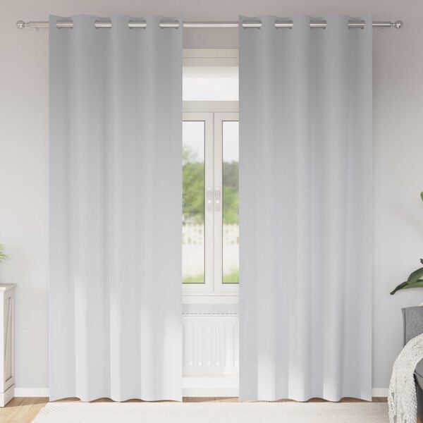 vidaXL Κουρτίνες 2 pcs Ανοιχτό Γκρι 245 x 140 εκ. Πολυεστέρας