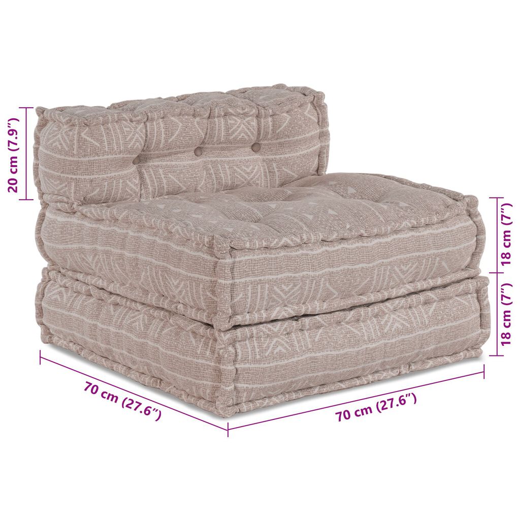 vidaXL Καναπές Pouffe 3-θέσιος Modular Αναστρέψιμος Λεοπάρ Κλωστοϋφαντουργίας
