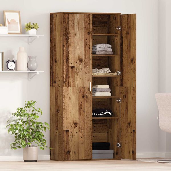 vidaXL Ψηλή Ντουλάπα Παλιό Ξύλο 80 x 35 x 180 εκ Επεξεργασμένο ξύλο