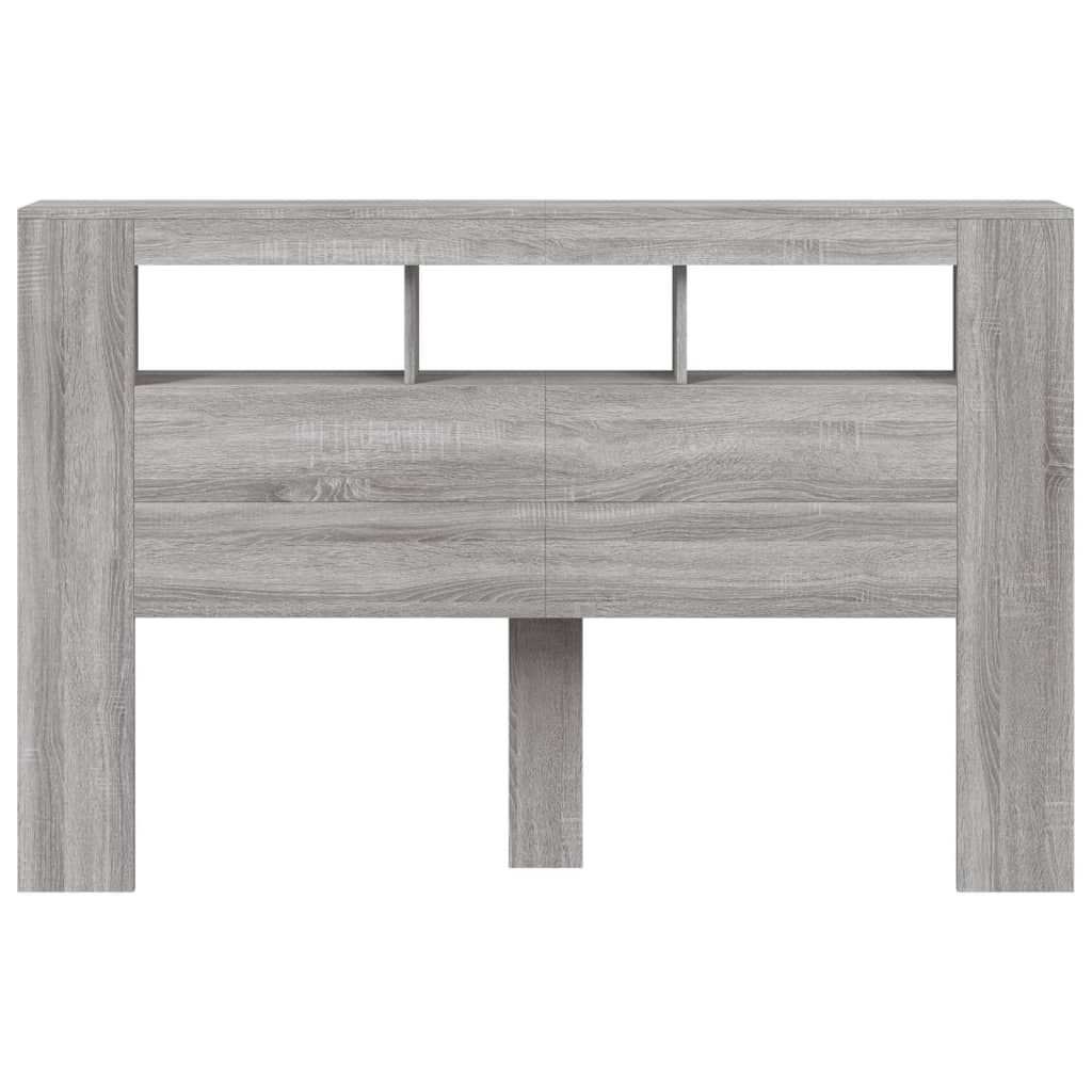 vidaXL Κεφαλάρι Κρεβατιού με LED Γκρι Sonoma 160x18,5x103,5 εκ