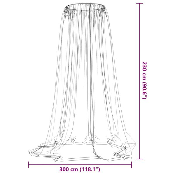 vidaXL Κουνουπιέρα για Ομπρέλα 220 Μαύρη Φ300x230 εκ. από Δίχτυ
