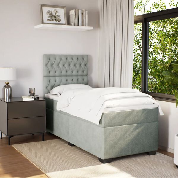 vidaXL &Kappa;&rho;&epsilon;&beta;ά&tau;&iota; Boxspring &mu;&epsilon; &Sigma;&tau;&rho;ώ&mu;&alpha; &Alpha;&nu;&omicron;&iota;&chi;&tau;ό &Gamma;&kappa;&rho;&iota; 100x200 &epsilon;&kappa;. &Beta;&epsilon;&lambda;&omicron;ύ&delta;&iota;&nu;&omicron;