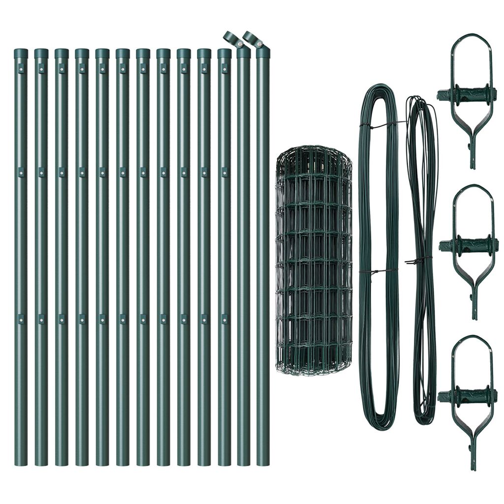 vidaXL Euro Fence με 13 Πόλους 0.4x25 μ Γαλβανισμένος Χάλυβας Πράσινος