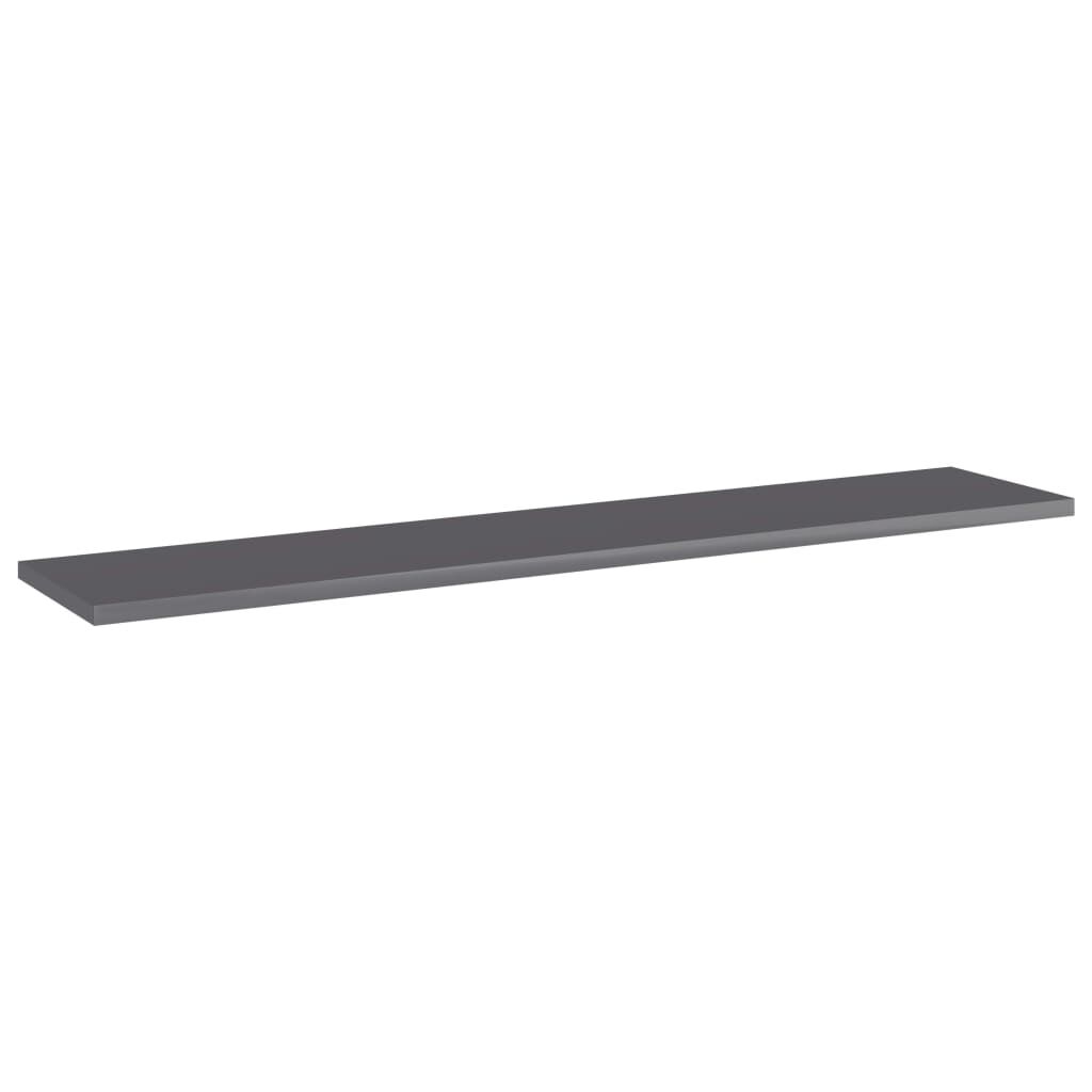 vidaXL Ράφια Βιβλιοθήκης 4 τεμ. Γυαλ. Γκρι 100x20x1,5 εκ. Μοριοσανίδα