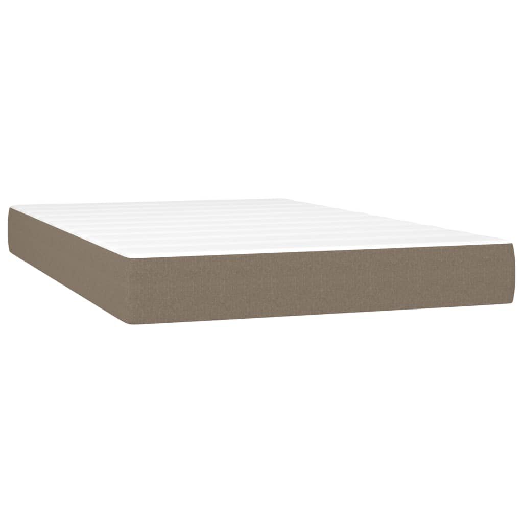 vidaXL Κρεβάτι Boxspring με Στρώμα Taupe 120x200 εκ. Υφασμάτινο