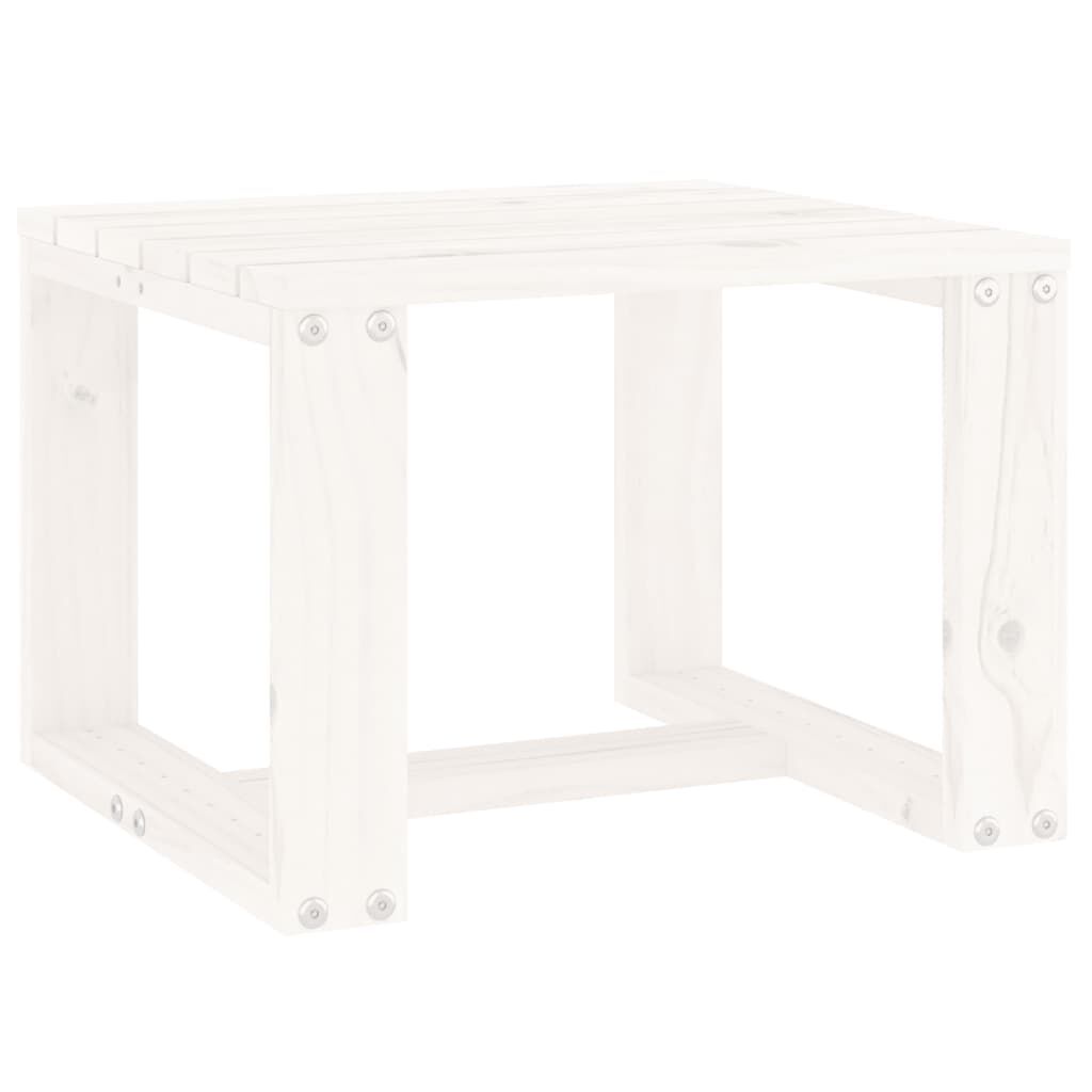 vidaXL Βοηθητικό Τραπέζι Κήπου Λευκό 40x38x28,5 εκ. Μασίφ Ξύλο Πεύκου