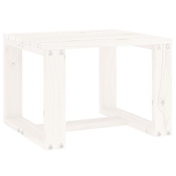 vidaXL Βοηθητικό Τραπέζι Κήπου Λευκό 40x38x28,5 εκ. Μασίφ Ξύλο Πεύκου