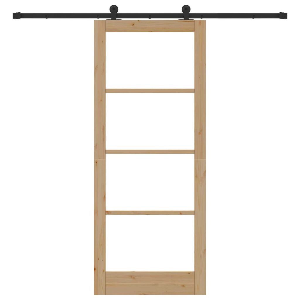 vidaXL Συρόμενη Πόρτα ORKDAL Καφέ 86 x 211 cm Ξύλο και μέταλλο