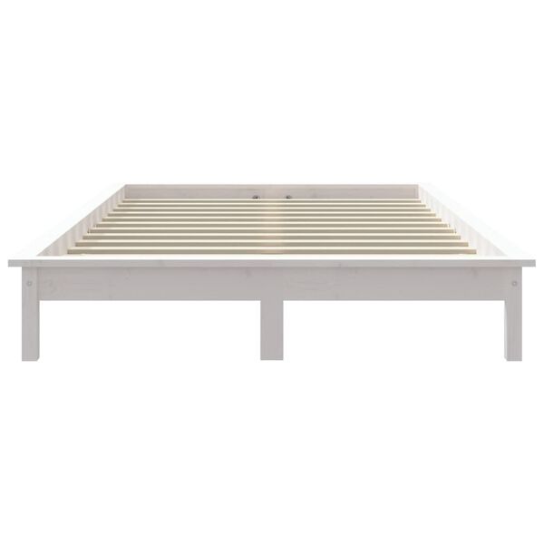 vidaXL Πλαίσιο Κρεβατιού Λευκό 160 x 200 εκ. από Μασίφ Ξύλο Πεύκου
