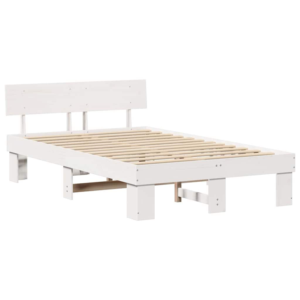 vidaXL Σκελετός Κρεβατιού Λευκό 120 x 200 cm Μασίφ ξύλο πεύκου