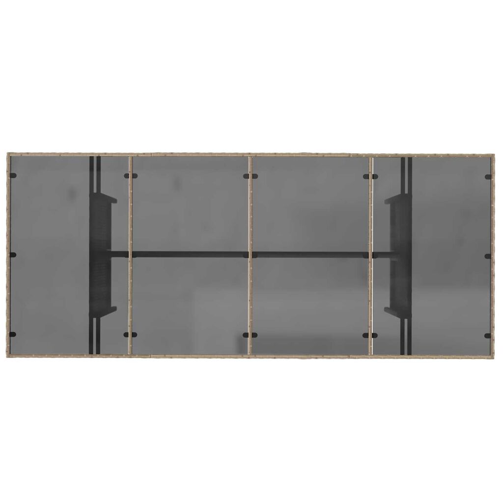vidaXL Σέτ φαγητού για κήπο με μαξιλάρι 7 pcs Μπεζ συνθετικό ρατάν