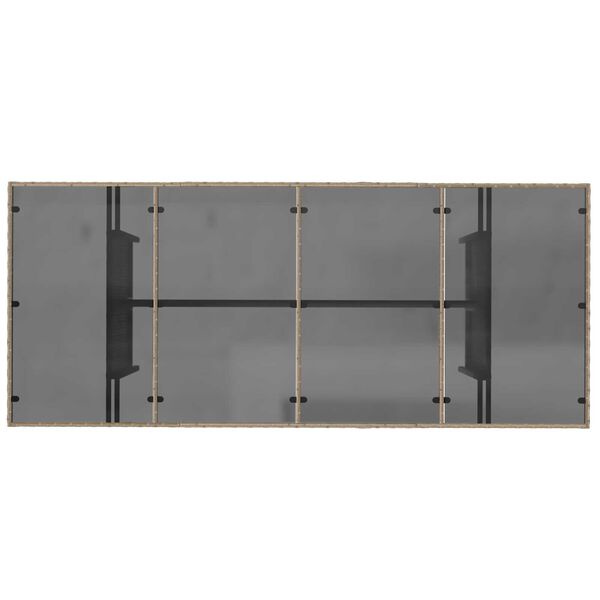 vidaXL Σέτ φαγητού για κήπο με μαξιλάρι 7 pcs Μπεζ συνθετικό ρατάν