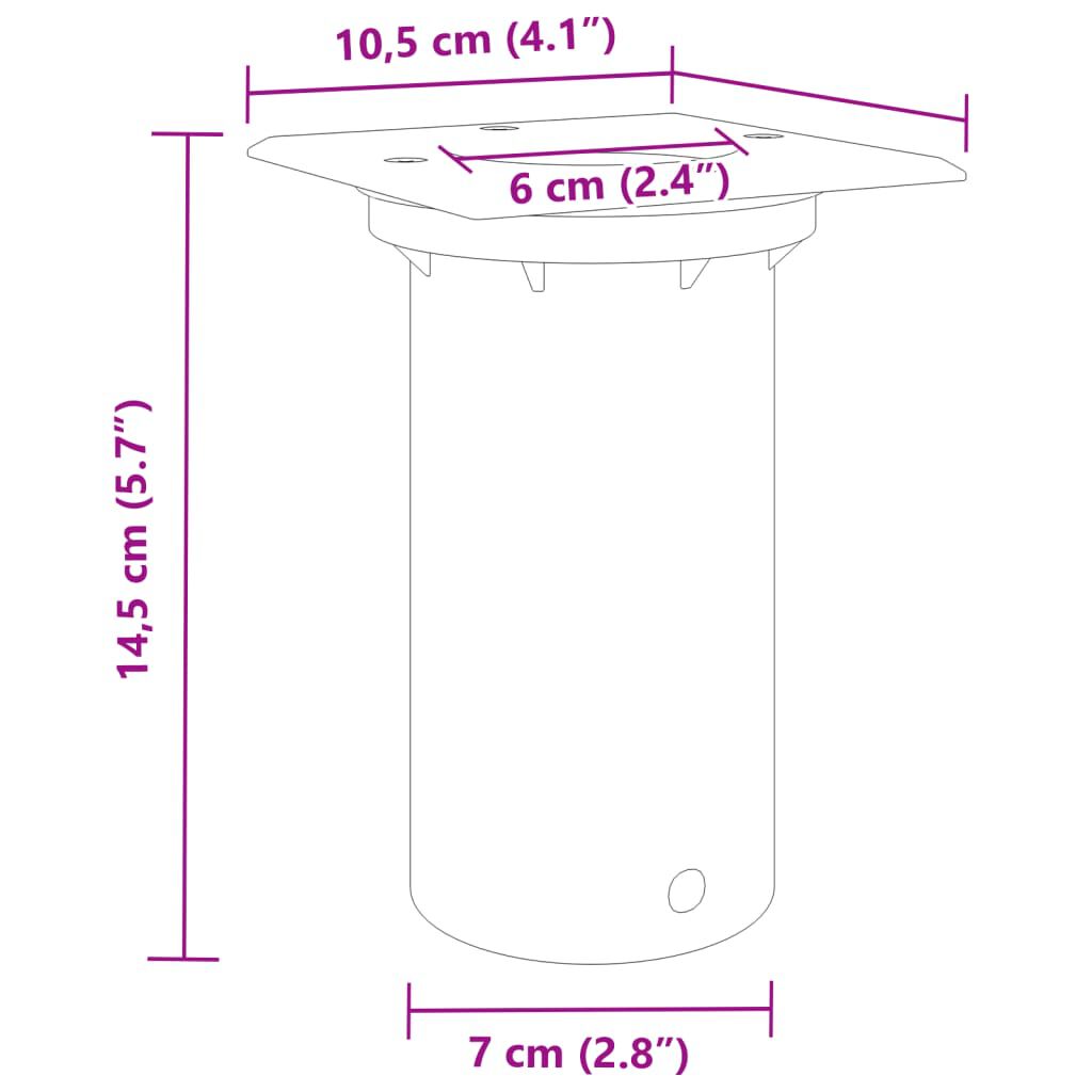 vidaXL Φωτιστικό Δαπ. Εξ.Χώρου Τετρ. Μαύρο 10,5x10,5 εκ Χυτό Αλουμίνιο