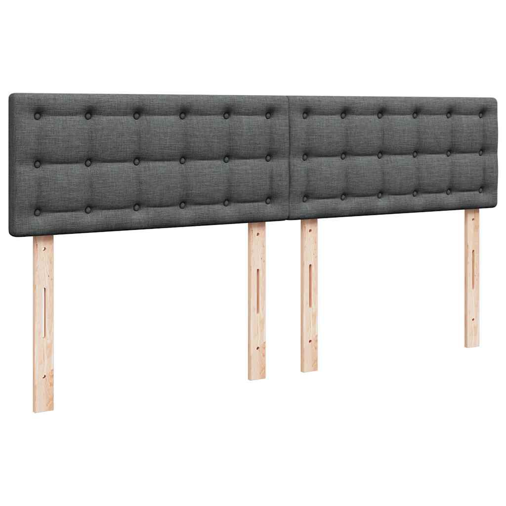 vidaXL Κρεβάτι Boxspring με Στρώμα Σκούρο Γκρι 180x200 εκ Υφασμάτιν