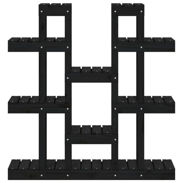 vidaXL Βάση Γλάστρας Μαύρο 104,5x25x109,5 εκ. από Μασίφ Ξύλο Πεύκου
