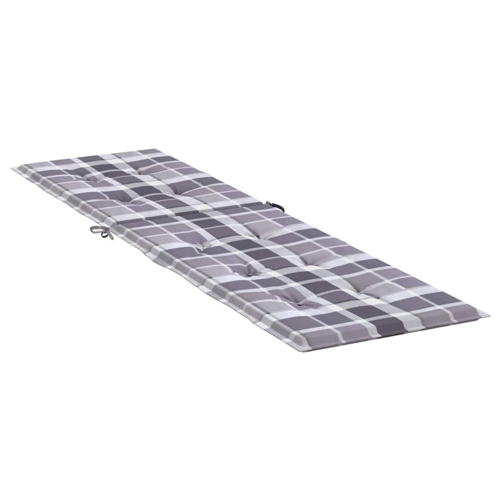 vidaXL Μαξιλάρι Σεζλόνγκ Γκρι Καρό (75+105) x 50 x 4 εκ.