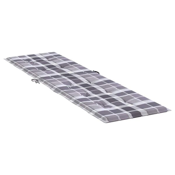 vidaXL Μαξιλάρι Σεζλόνγκ Γκρι Καρό (75+105) x 50 x 4 εκ.