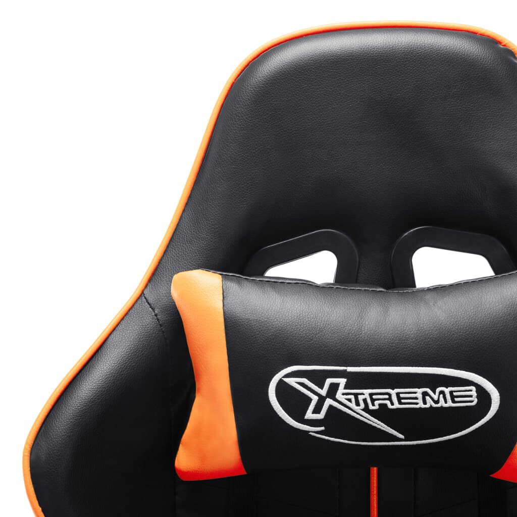 vidaXL Καρέκλα Gaming Μαύρη / Πορτοκαλί από Συνθετικό Δέρμα