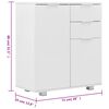 vidaXL Μπουφές Ψηλός Γυαλιστερός Λευκός 71x35x80εκ. Επεξεργασμένο Ξύλο
