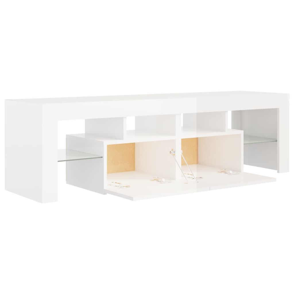 vidaXL Έπιπλο Τηλεόρασης με LED Γυαλιστερό Λευκό 140x36,5x40 εκ.