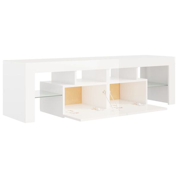 vidaXL Έπιπλο Τηλεόρασης με LED Γυαλιστερό Λευκό 140x36,5x40 εκ.