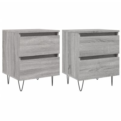 vidaXL Κομοδίνα 2 τεμ. Γκρι Sonoma 40x35x50 εκ. από Επεξεργασμένο Ξύλο