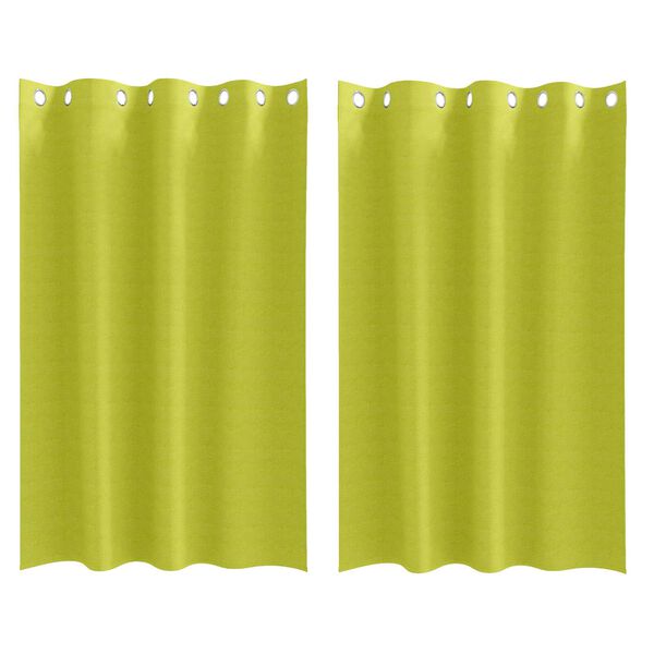 vidaXL Κουρτίνες με κουρτίνες 2 pcs Λαχανί 175 x 140 εκ. Πολυεστέρας
