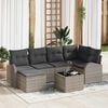 vidaXL Σετ Καναπέ Κήπου με μαξιλάρι 7 pcs Ανοιχτό γκρι Πολυ ράταν