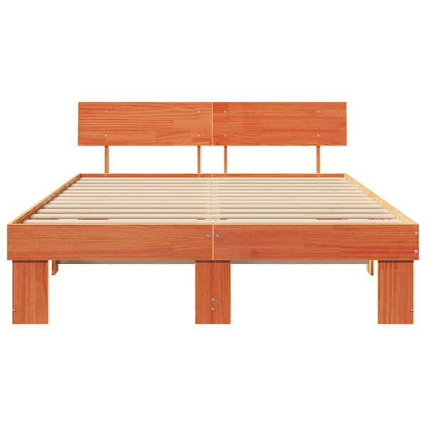 vidaXL Σκελετός Κρεβατιού Καφέ κεριού 150 x 200 cm Μασίφ ξύλο πεύκου