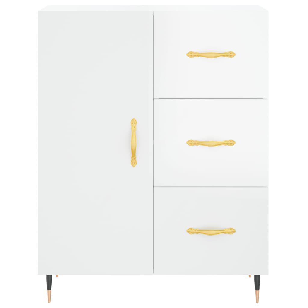 vidaXL Ντουλάπι Γυαλιστερό Λευκό 69,5x34x90 εκ. Επεξεργασμένο Ξύλο