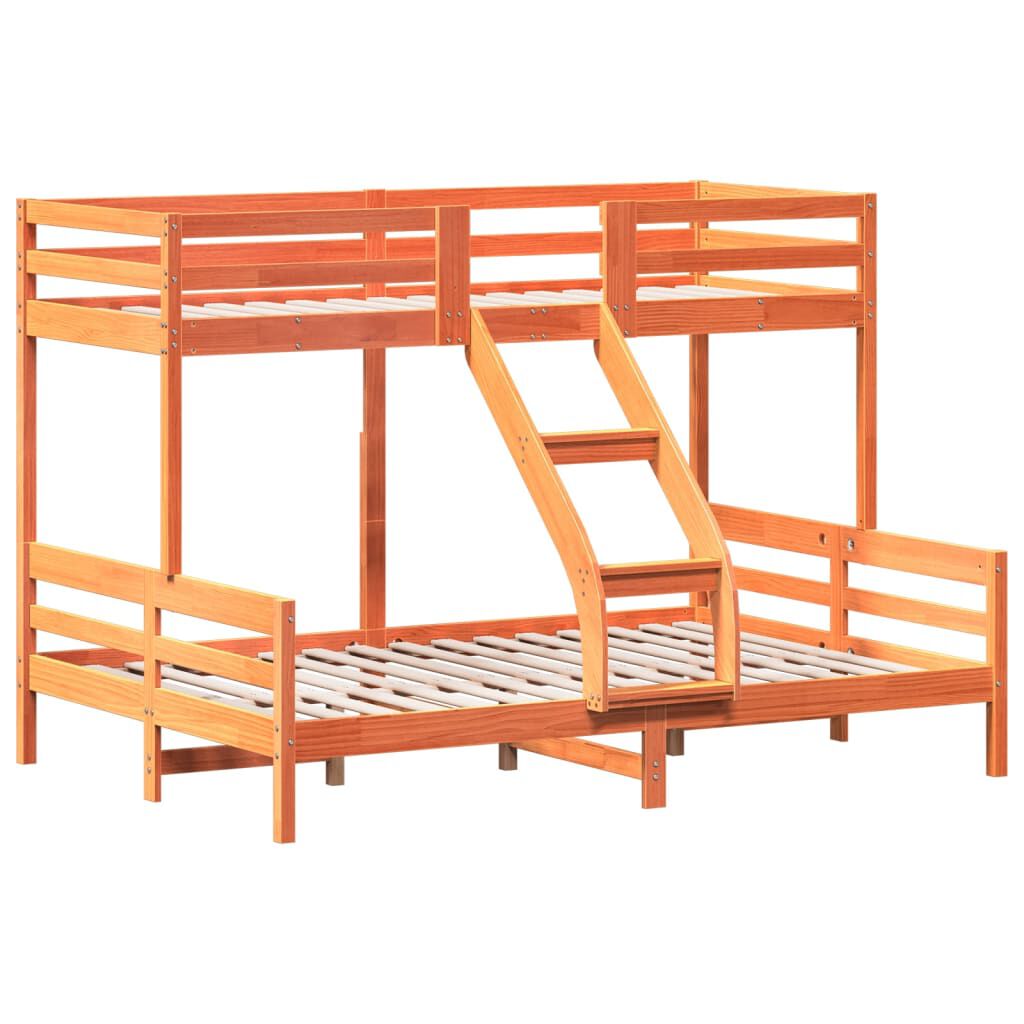 vidaXL Κουκέτα 80x200/140x200 εκ. Καφέ Κεριού από Μασίφ Ξύλο Πεύκου