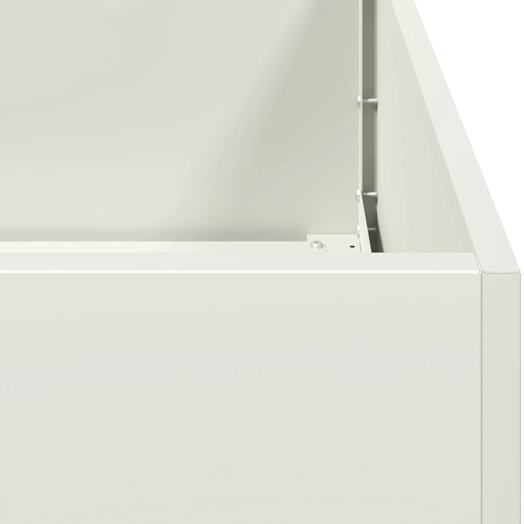 vidaXL Ζαρντινιέρα Λευκή 120x80x80 εκ. από Χάλυβα