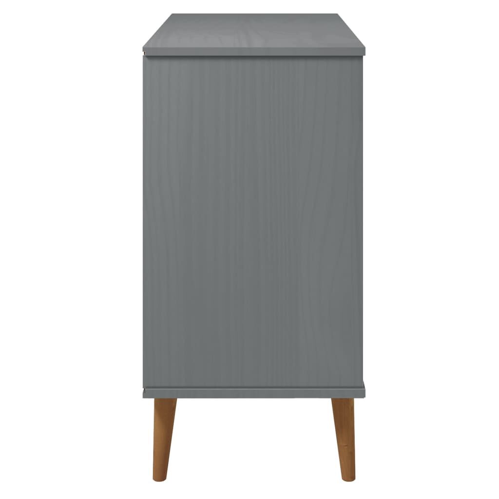 vidaXL Ντουλάπι MOLDE Γκρι 90x40x80 εκ. από Μασίφ Ξύλο Πεύκου