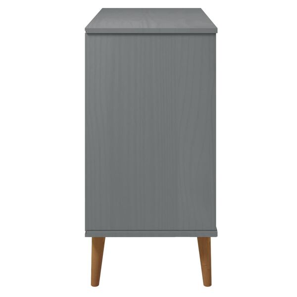 vidaXL Ντουλάπι MOLDE Γκρι 90x40x80 εκ. από Μασίφ Ξύλο Πεύκου