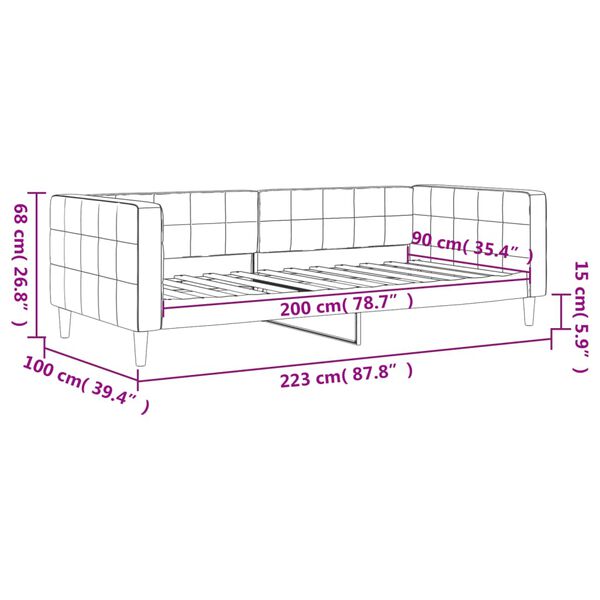 vidaXL Καναπές Κρεβάτι Κίτρινος 90 x 200 εκ. Βελούδινος