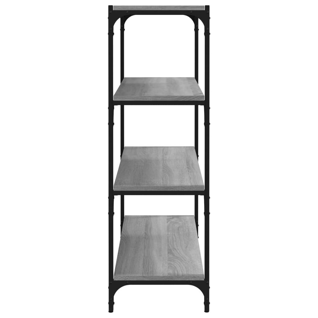 vidaXL Βιβλιοθήκη Γκρι Sonoma 80 x 33 x 100 εκ. Επεξ. Ξύλο & Ατσάλι