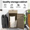 vidaXL Ντουλάπι Αποθήκευσης Κήπου Beige 55x55x111 εκ. Συνθετικό Ρατάν